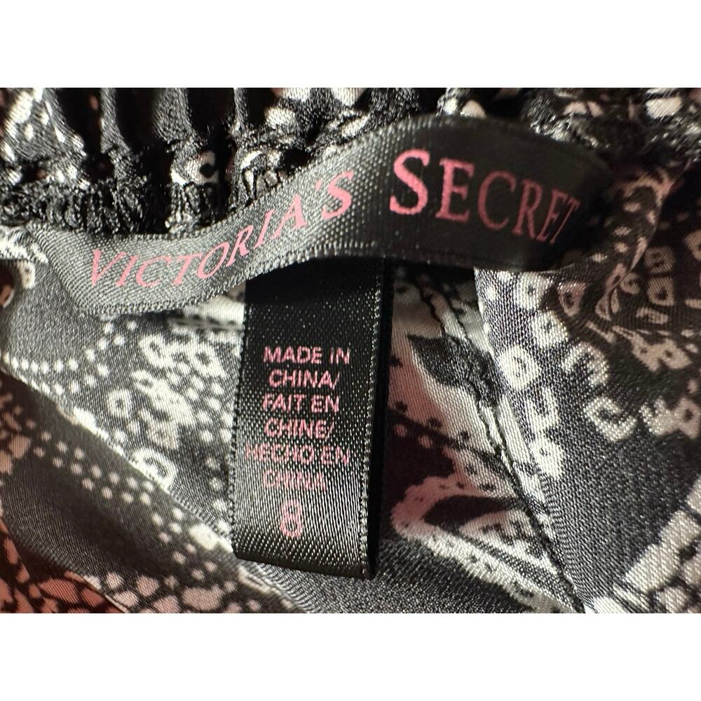 Victoria's Secret Silky Wide-Leg Palazzo Pants - Black & White Paisley